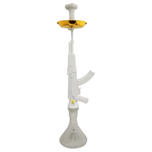 Mob AK-47 Hookah- White Gun/ White Vase